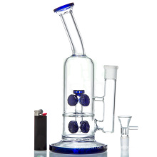 Scientific Double Cross Perc Shisha Glas Rauchen Wasserpfeife (ES-GB-520)